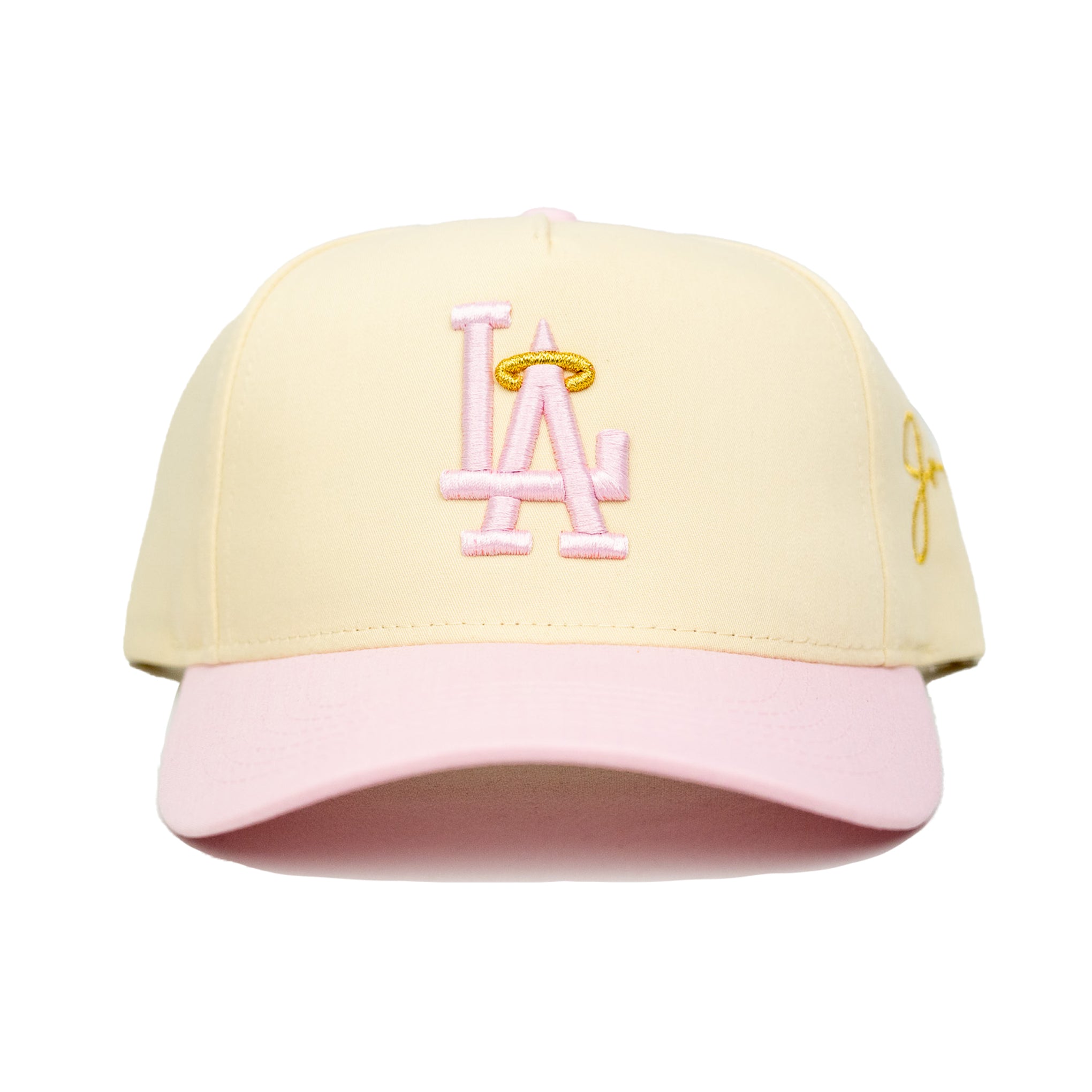 LA Halo Snapback Hat (CREAM/PINK)